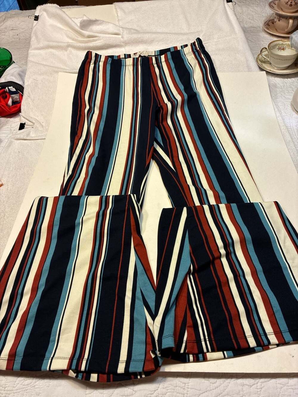 Bear Dance Women's Multi-Colored Striped Flare Leg Pants